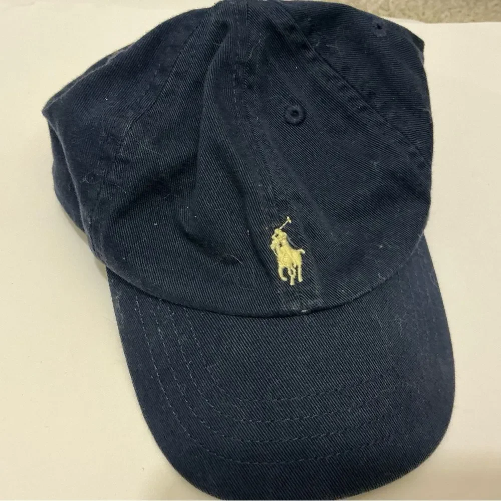 Ralph Lauren Dark Blue Cap with Light Yellow Embroidery